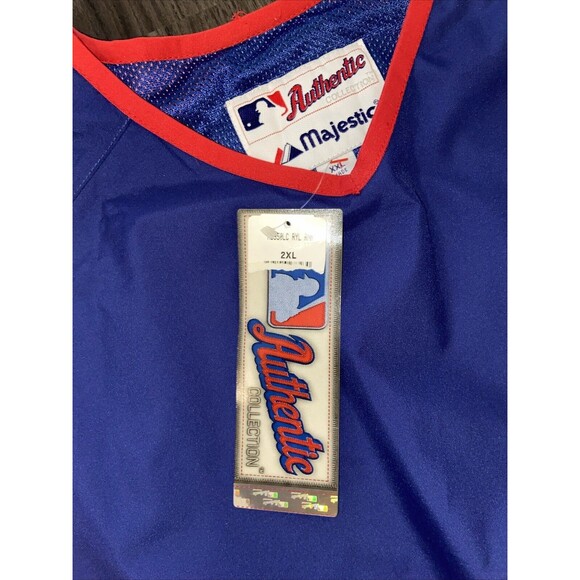 TEXAS RANGERS MLB Majestic Pullover Windbreaker Pockets Embroidered Logo Sz 2XL - Picture 4 of 16